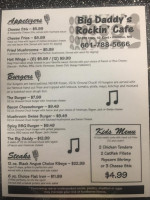 Big Daddy's Rockin' Cafe' menu