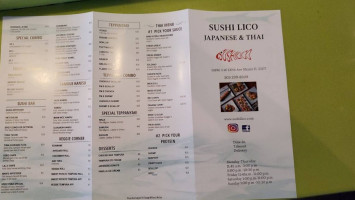 Sushi Lico menu