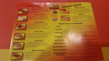 Taco Casa menu