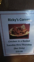 Ricky's Corner menu
