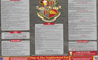 Pints And Pies Pub menu