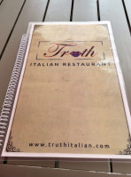 Truth Italian Cuisine menu