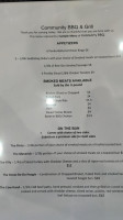Community Bbq And Grill menu