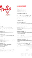 Anis Cafe And Bistro menu