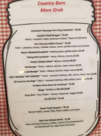 Country Barn Restaurant menu
