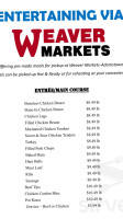 Weaver Market menu