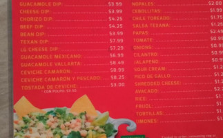 Vallarta Mexican menu