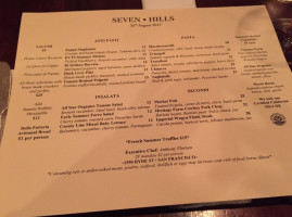 Seven Hills menu