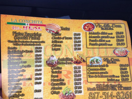 La Conchita menu