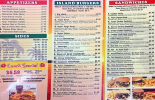 Burger Island menu