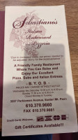 Sebastiano's Italian And Pizzeria menu
