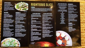 Righteous Slice menu