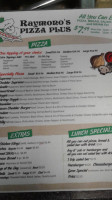 Raymono's Pizza Plus menu