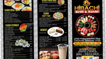 Hibachi Grill Sushi menu