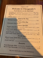 Chesapeake's West Knoxville menu