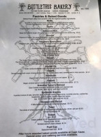 Bottletree Bakery menu