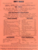Udo's Bagels menu
