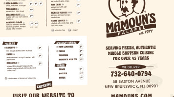 Mamoun's Falafel Upper West Side menu