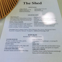The Shed menu