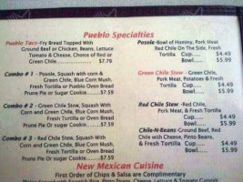 San Felipe Pueblo menu