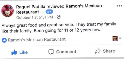 Ramon's Mexican Restaurant menu