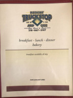 Rothsay Truck Stop Cafe menu