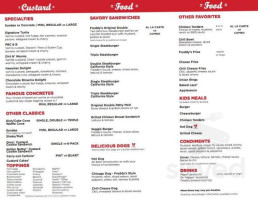 Freddy's Frozen Custard Steakburgers menu