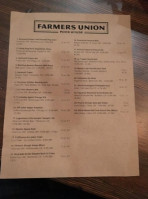 Farmers Union Pour House menu