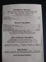 Barney's Hickory Pit menu