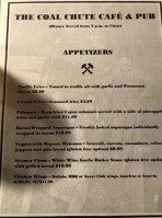 The Coal Chute Cafe And Pub menu