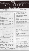 802 Pizza Soro menu