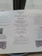 Casa Publica menu