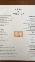 Casa Publica menu