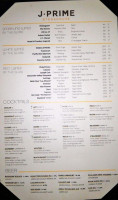 J-Prime Steakhouse menu