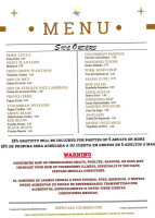 Casa Colombia Restaurant menu
