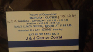 J&j Corner Corral menu