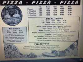 Hunter's Station Pizza menu