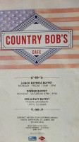 Country Bob's Cafe menu