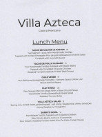 Villa Azteca menu