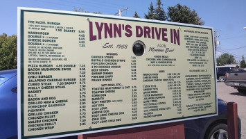 Lynn's Drive-in menu