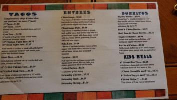 Bella's Mexican menu