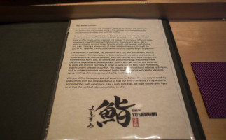 Sushi Yoshizumi menu