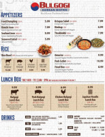 Bulgogi Korean Bistro menu
