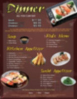 Sushi bomb menu