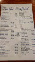 Pacific Seafood menu