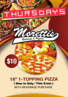 Moretti's Pizzeria Schaumburg menu