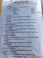 Siamese Express menu