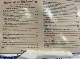 Landing Tavern menu