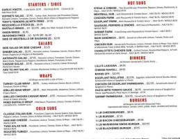 Wise Guy's Pizza menu