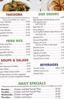 Teriyaki Grill menu